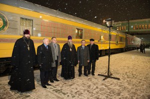 Храм на рельсах. Поезд «За духовное возрождение России» в Карасукской епархии.