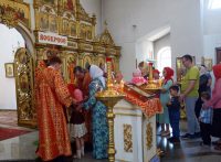 Архиерейская Литургия в Кафедральном соборе г. Карасука в Неделю о самаряныне (видео)