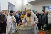 Архиерейская Литургия в кафедральном соборе г. Карасука в день празднования Крещения Господня