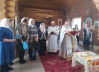 Богослужение в храме с. Багана в день празднования Сретения Господня