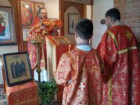 Литургия в храме в честь Казанской иконы Божией Матери  с. Волчанки